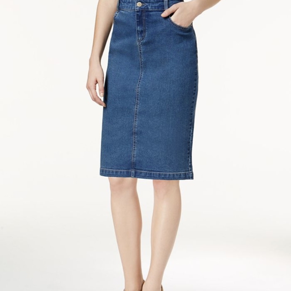 Charter Club NWT Classic Blue Denim Pencil Skirt - Women's Size 8